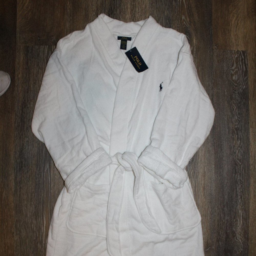 NWT POLO RALPH LAUREN MEN'S PLUSH VELOUR BATH ROBE - Picture 3 of 5